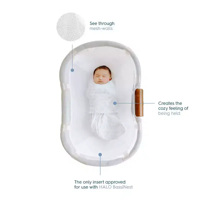 HALO Bassinest Insert Sleeper Accessories 2.0 - Newborn: Bassinet/Bedside Sleeper, Mattress/Pad, Maximum Weight 15 lbs