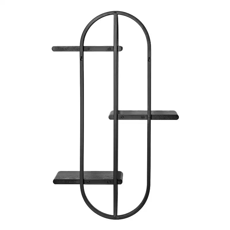 Kate & Laurel All Things Decor 18"x6"x30" Ramos Wood/Metal Accent Shelf Black: Modern Floating Storage, 3-Tier Design
