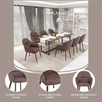 LeisureMod Elias Sedie da Pranzo Set di 2, Sedili Rivestiti in Pelle o Velluto con Gambe Verniciate a Polvere, Moderne per Cucina, Sala da Pranzo, Caffetteria