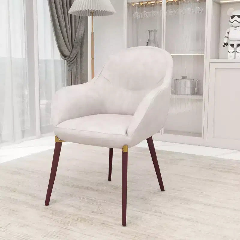 LeisureMod Elias Dining Chairs Set of 2  Upholstered Leather Or Velvet Seats with Powder-Coated Legs, Modern Kitchen, Dining Room, Cafe Seating