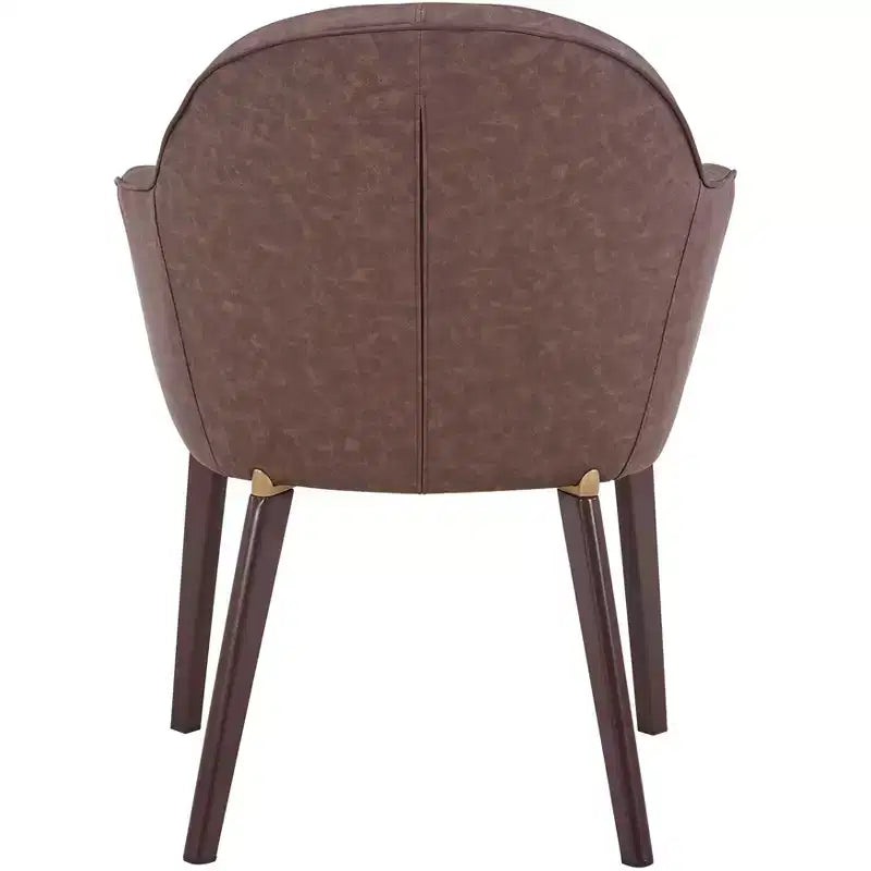 LeisureMod Elias Dining Chairs Set of 2 Upholstered Leather Or Velvet Seats with Powder-Coated Legs, Modern Kitchen, Dining Room, Cafe Seating