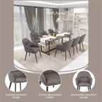 LeisureMod Elias Sedie da Pranzo Set di 2, Sedili Rivestiti in Pelle o Velluto con Gambe Verniciate a Polvere, Moderne per Cucina, Sala da Pranzo, Caffetteria