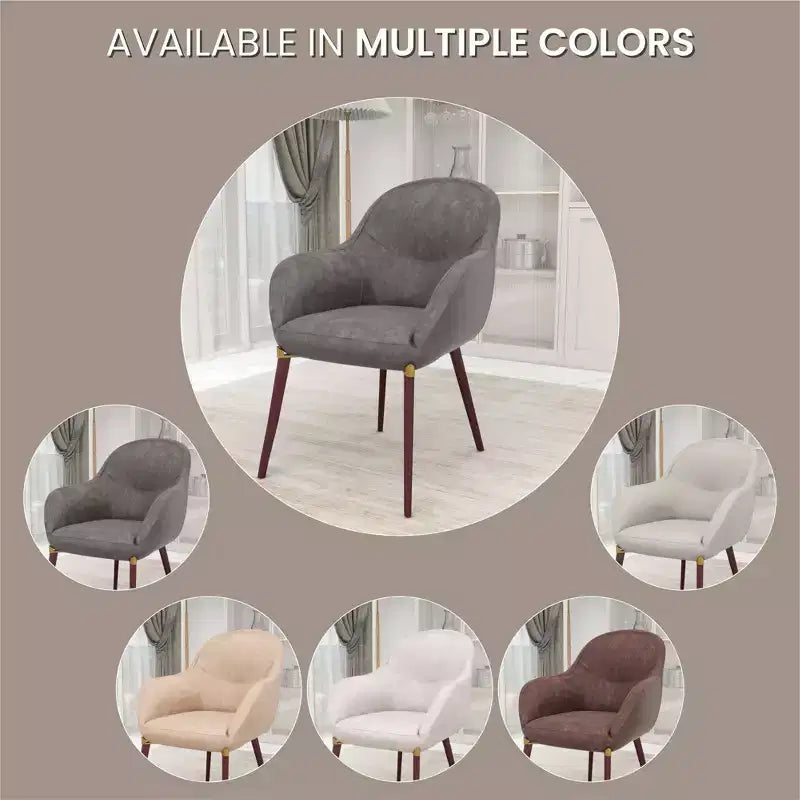 LeisureMod Elias Dining Chairs Set of 2 Upholstered Leather Or Velvet Seats with Powder-Coated Legs, Modern Kitchen, Dining Room, Cafe Seating