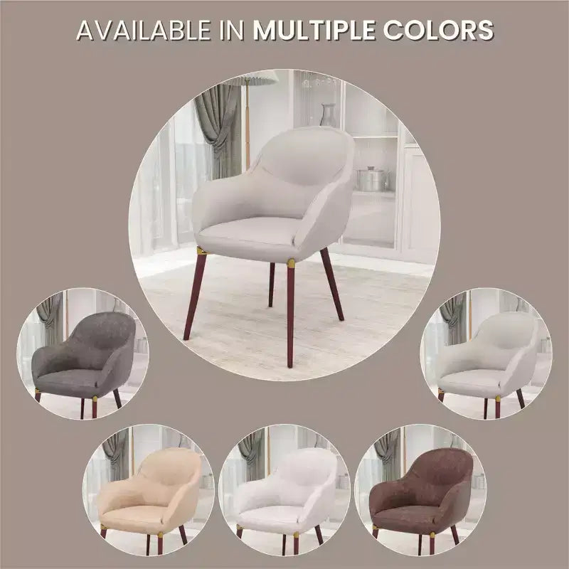 LeisureMod Elias Dining Chairs Set of 2 Upholstered Leather Or Velvet Seats with Powder-Coated Legs, Modern Kitchen, Dining Room, Cafe Seating