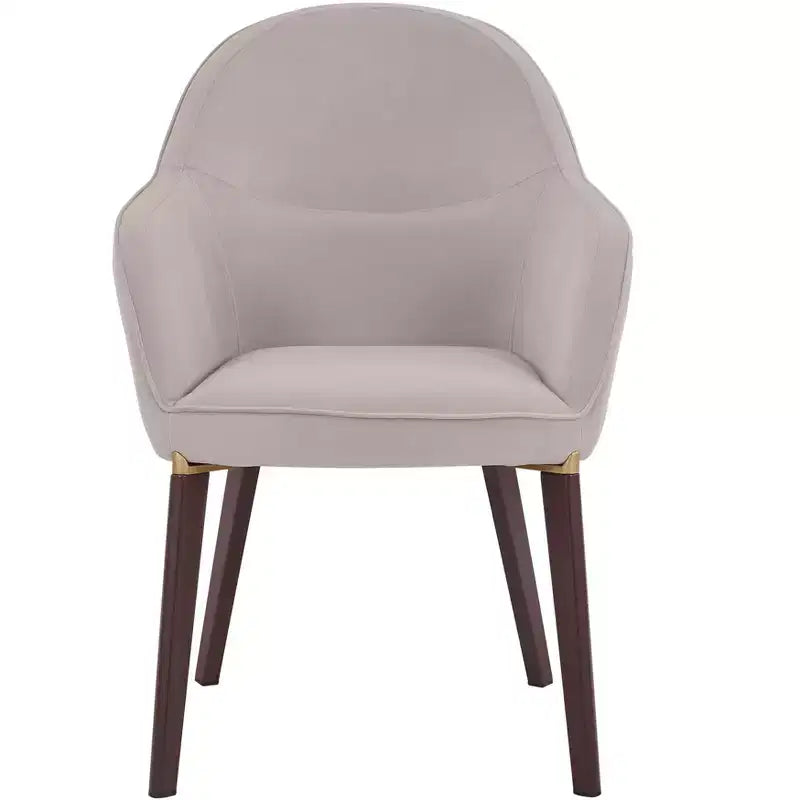 LeisureMod Elias Dining Chairs Set of 2 Upholstered Leather Or Velvet Seats with Powder-Coated Legs, Modern Kitchen, Dining Room, Cafe Seating