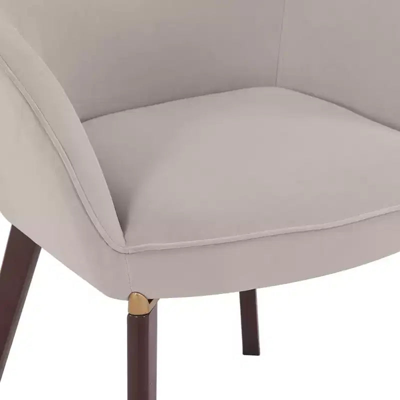 LeisureMod Elias Dining Chairs Set of 2 Upholstered Leather Or Velvet Seats with Powder-Coated Legs, Modern Kitchen, Dining Room, Cafe Seating
