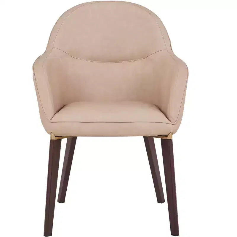LeisureMod Elias Dining Chairs Set of 2 Upholstered Leather Or Velvet Seats with Powder-Coated Legs, Modern Kitchen, Dining Room, Cafe Seating