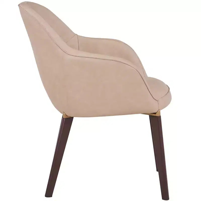 LeisureMod Elias Dining Chairs Set of 2 Upholstered Leather Or Velvet Seats with Powder-Coated Legs, Modern Kitchen, Dining Room, Cafe Seating