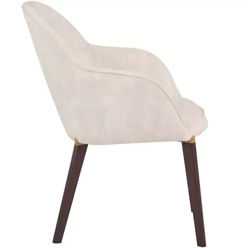 LeisureMod Elias Dining Chairs Set of 2 Upholstered Leather Or Velvet Seats with Powder-Coated Legs, Modern Kitchen, Dining Room, Cafe Seating