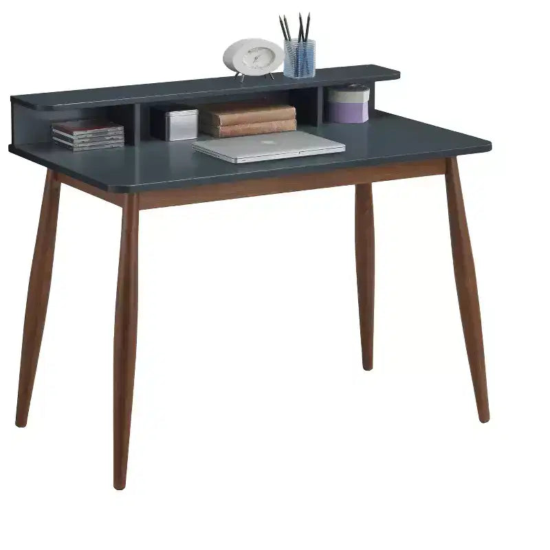 Scrivania da ufficio Roundhill Furniture Roskilde con spazio contenitivo, legno, blu-grigio