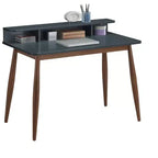 Scrivania da ufficio Roundhill Furniture Roskilde con spazio contenitivo, legno, blu-grigio