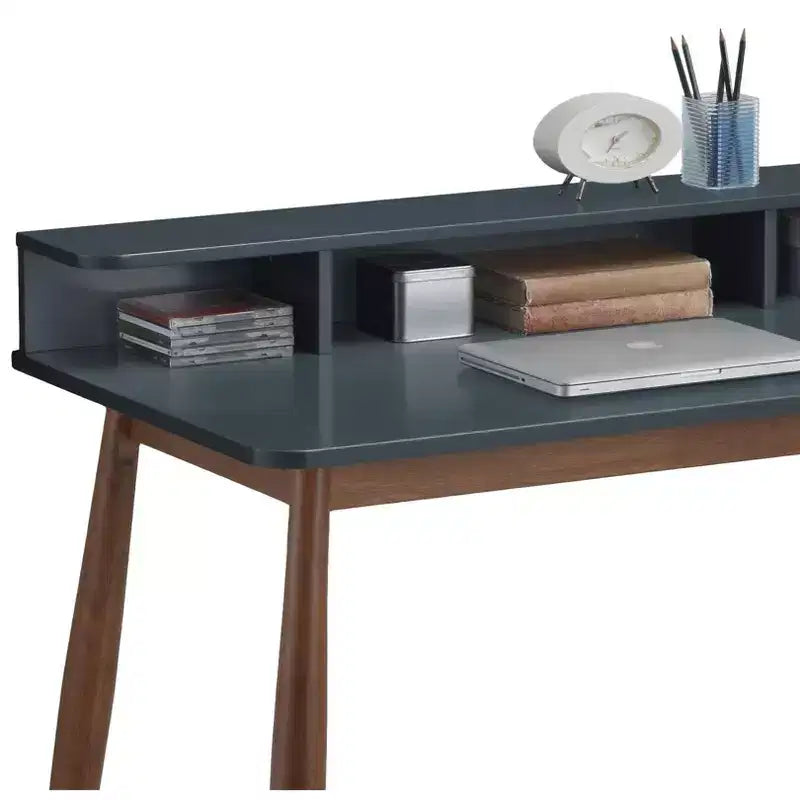 Scrivania da ufficio Roundhill Furniture Roskilde con spazio contenitivo, legno, blu-grigio