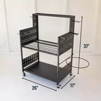 Carrello multiuso Teal Triangle con pannello forato e portasecchi
