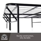 Struttura Letto Pieghevole in Metallo Hercules, Base Materasso con Piattaforma da 14 Pollici, King