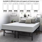 Struttura Letto Pieghevole in Metallo Hercules, Base Materasso con Piattaforma da 14 Pollici, King
