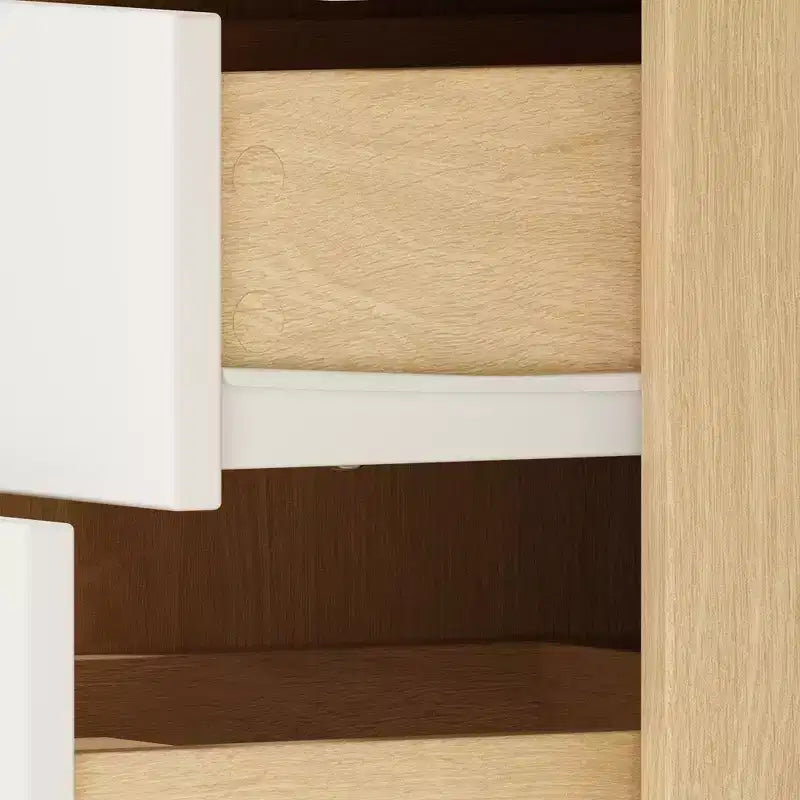 Fasciatoio con Mobile Contenitore Famapy con Maniglie in Pelle, Ampio Piano di Lavoro, Quattro Cassetti, Ampio Spazio di Archiviazione, Pratico e Sicuro