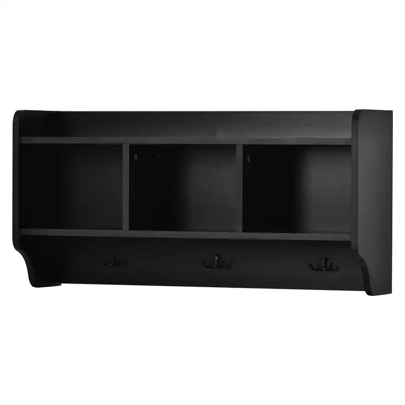 Whisen Modern Multiple Functions Hall Tree with 7-Metal Black Hooks and Ample Storage Drawer