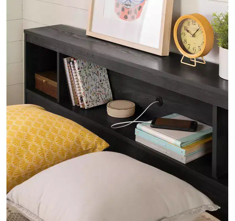 HomeStockBookcase Headboard Pure Black Spark Style Headboard