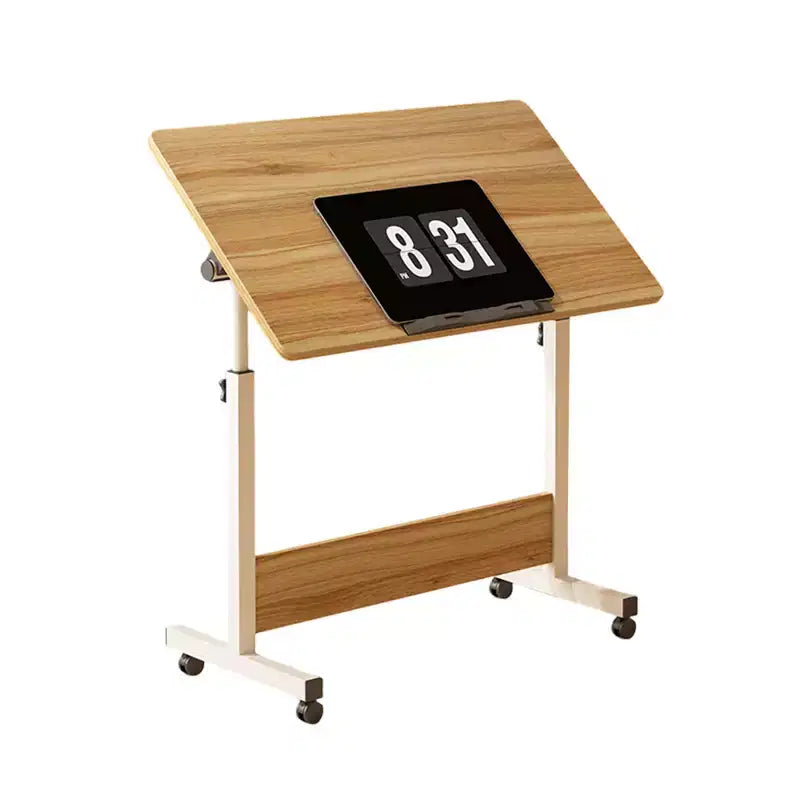 Adjustable Height Standing Desk on Wheels, Foldable Mobile Rolling Laptop Stand Portable Computer Workstations for Small Spaces Home Offices