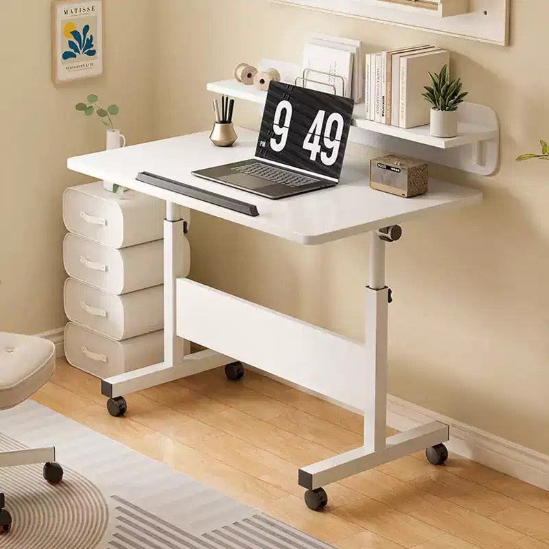 Adjustable Height Standing Desk on Wheels, Foldable Mobile Rolling Laptop Stand Portable Computer Workstations for Small Spaces Home Offices
