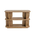 Three Tier Wooden Shelf with Brown Ash Veneer Finish 47x15x32.5