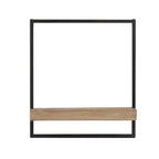 Scaffale da Parete in Ferro e Legno, Decorazione da Appendere 15.7x5.9x17.7
