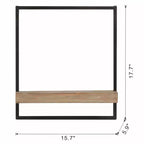 Scaffale da Parete in Ferro e Legno, Decorazione da Appendere 15.7x5.9x17.7