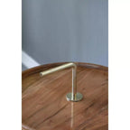 Tavolino laterale in legno di acacia con gambe a treppiede in acciaio marrone oro 16x23,5