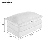 MAYEERTY 35.4 Pouf Ottomano Doppio Strato per Soggiorno Camera da Letto Grigio Scuro