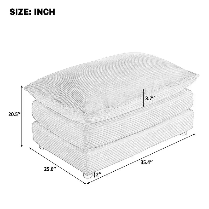 MAYEERTY 35.4 Ottoman Dual-layer Ottoman for Living Room Bedroom Dark Gray