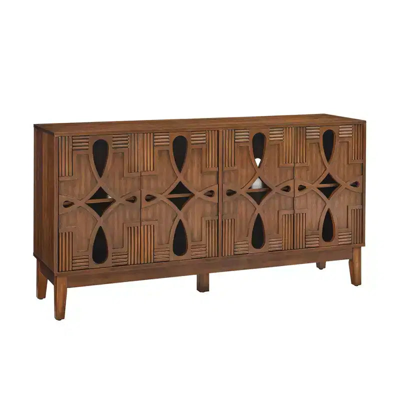 Buffet Sideboard Table, Console Storage Cabinet with 4 Doors & Adjustable Shelves, Sideboard Buffet Cabinet for Kitchen Entryway