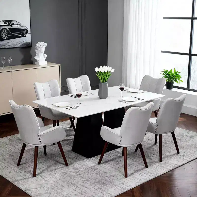 Modern Upholstered Dining Chairs, Dining Room Kitchen Island Bar Chairs With Backrest, Suitable for Kitchen, Dining Room, Living Room, Cafe Dining