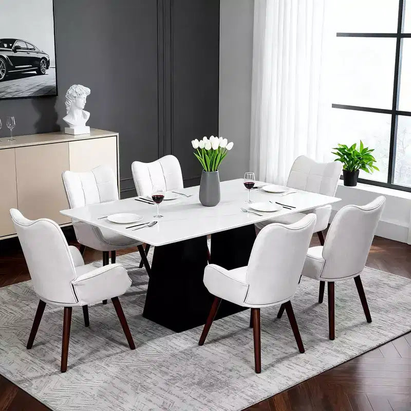 Modern Upholstered Dining Chairs, Dining Room Kitchen Island Bar Chairs With Backrest, Suitable for Kitchen, Dining Room, Living Room, Cafe Dining