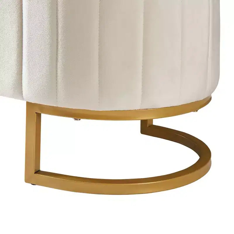TUYOHW Modern Storage Bench with Button-Tufted Velvet Upholstered Vanity Stool with Metal Leg Elegant End of Bed Bench for Living Room, Bedroom