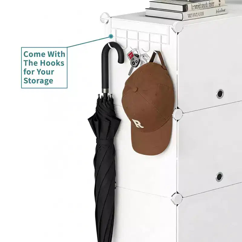 MAYEERTY 6-Layer Shoe Rack Storage Cabinet with Door, Stackable & Detachable