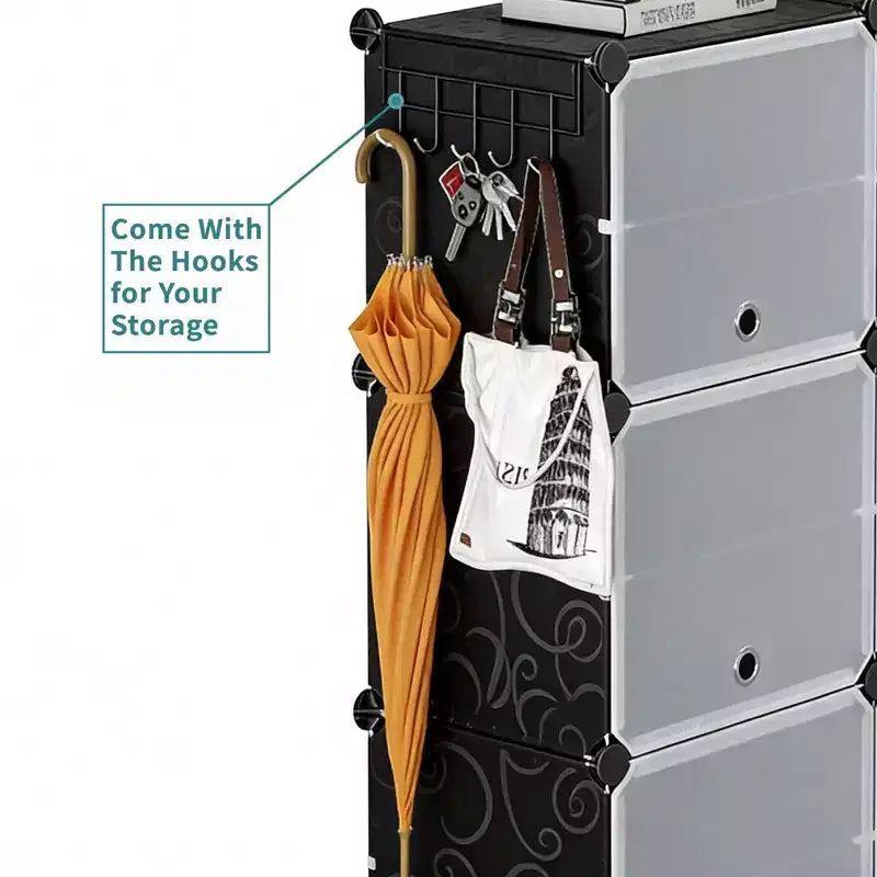 MAYEERTY 6-Layer Shoe Rack Storage Cabinet with Door, Stackable & Detachable