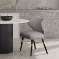 Strine Modern Velvet and Leatherette Upholstered Dining Chair Dark Taupe - Manhattan Comfort