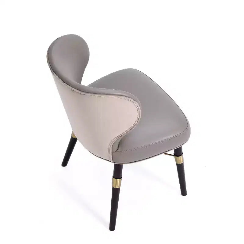 Sedia da pranzo moderna imbottita in velluto e similpelle tortora scuro