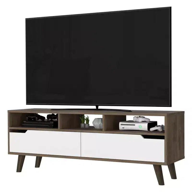 Tacoma TV Stand for TVs up to 55" Dark Walnut/White - Boahaus
