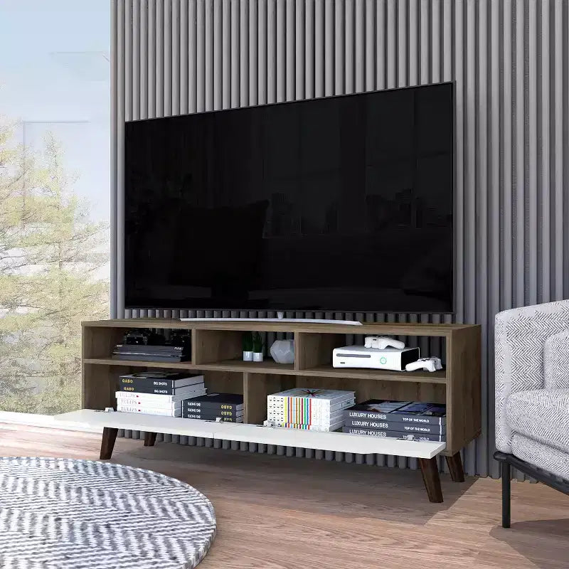 Mobile TV Tacoma per TV fino a 55" Noce scuro/Bianco