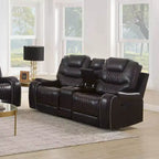 Poltrona Braylon Active Sitting da 78" in PU Marrone - Acme Furniture: Divanetto con Console e Portabicchieri