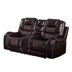 Poltrona Braylon Active Sitting da 78" in PU Marrone - Acme Furniture: Divanetto con Console e Portabicchieri