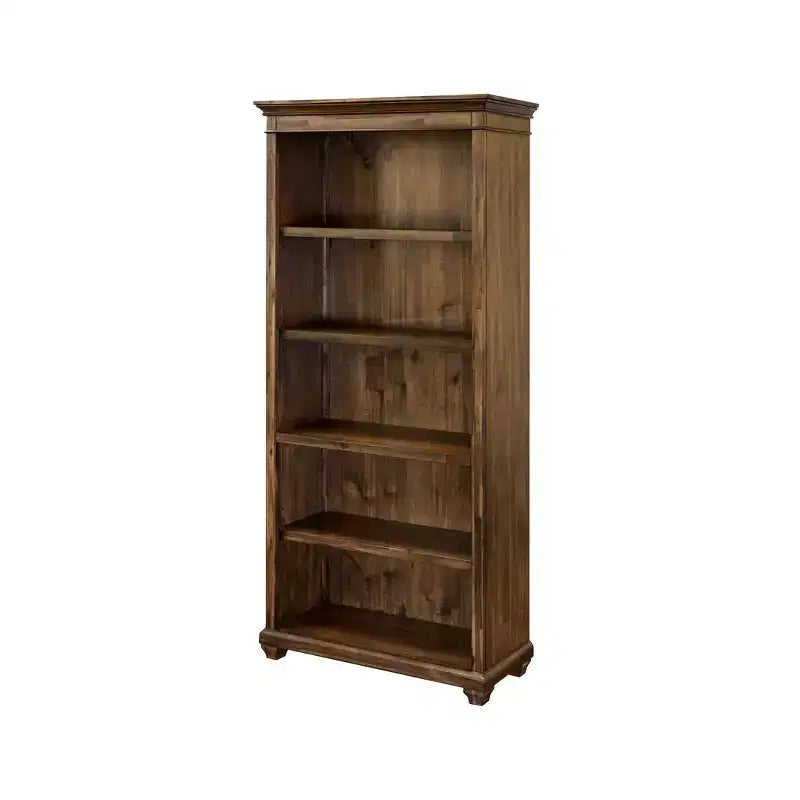 74" Porter Traditional Wood Bookcase With Doors Brown - Martin Furniture