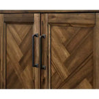 Libreria tradizionale in legno Porter da 74" con ante marrone - Martin Furniture