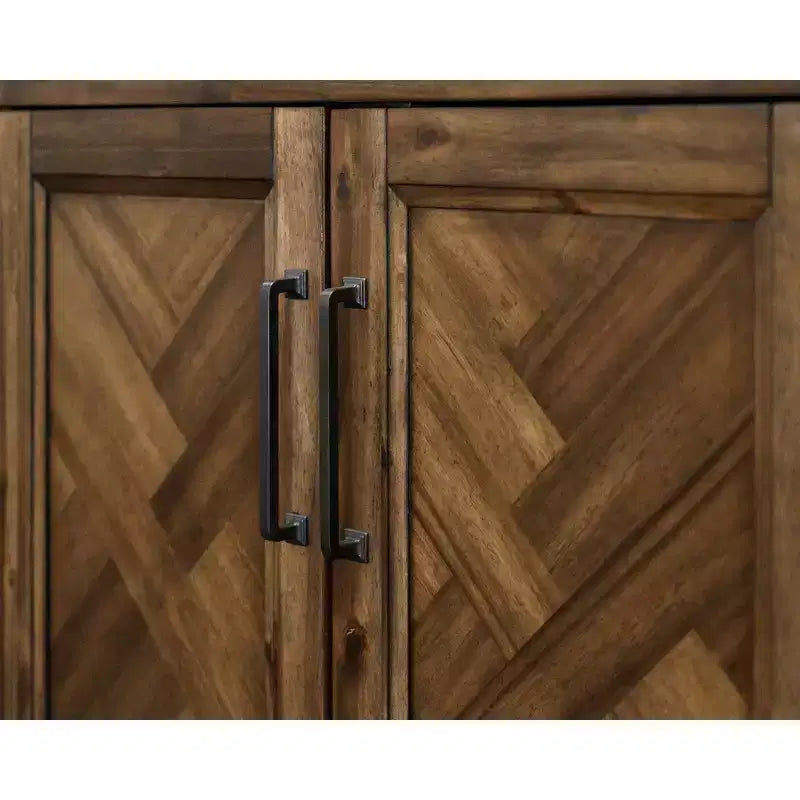 74" Porter Traditional Wood Bookcase With Doors Brown - Martin Furniture