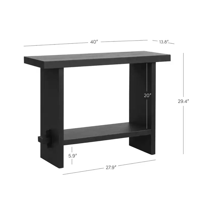 Consolle Nathan James, Rovere Nero Ricondizionato: Ingresso Stretto da 101 cm, Superficie in Impiallacciatura Rustica
