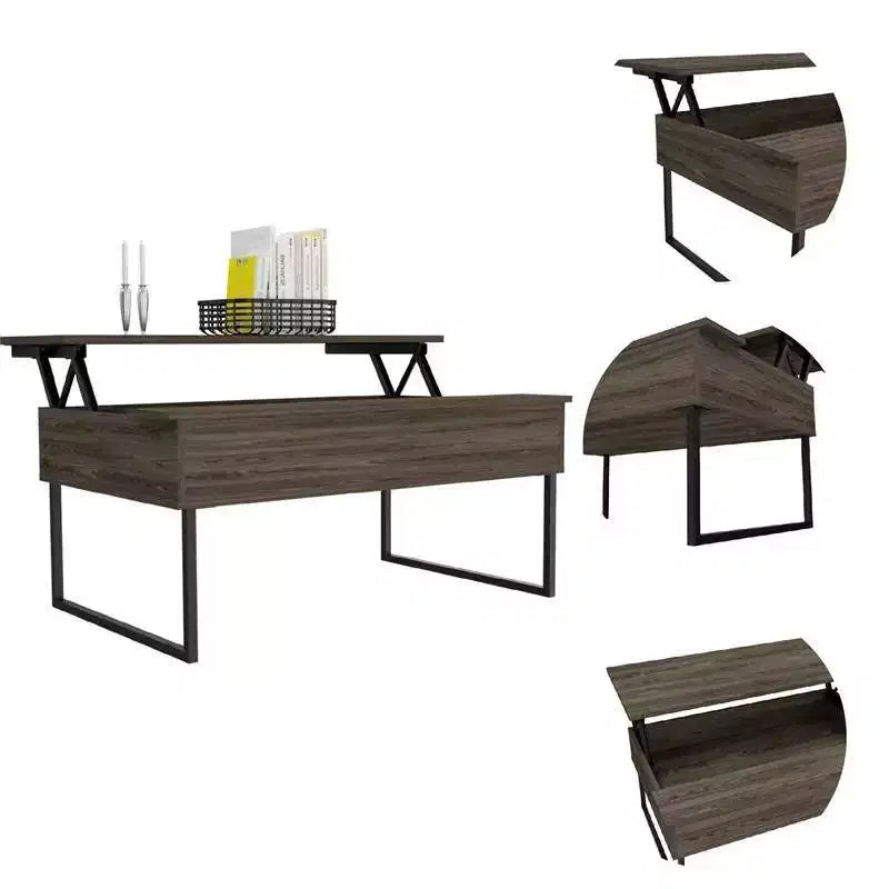Bari Coffee Table Dark Walnut - Boahaus: Lift-Top, Hidden Storage, Modern Design
