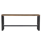 Tavolo da bar divano Tormo Hand Distressed Nero/Finitura noce medio/Bianco - Powell: Consolle industriale moderna con struttura in metallo