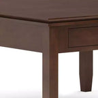 Tavolino da salotto quadrato marrone rossiccio - : Composito di legno transizionale, cassetti contenitori, 36" quadrato
