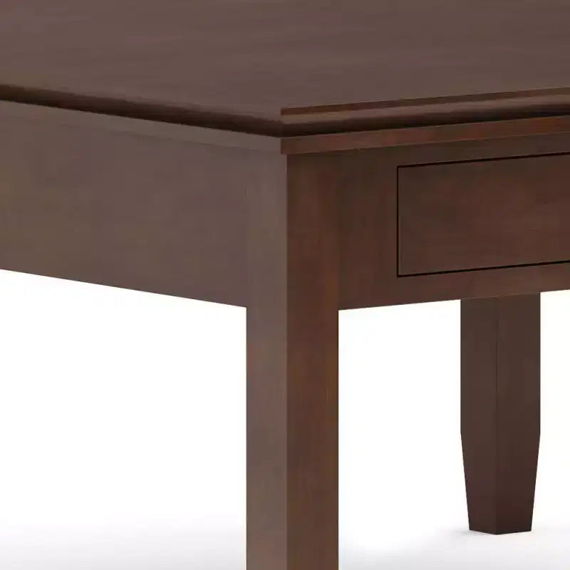 Stratford Square Coffee Table Russet Brown - Wyndenhall: Transitional Wood Composite, Storage Drawers, 36" Square